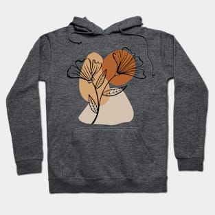 Minimal Modern  Abstract Shapes  flower  Warm Tones  Design Hoodie